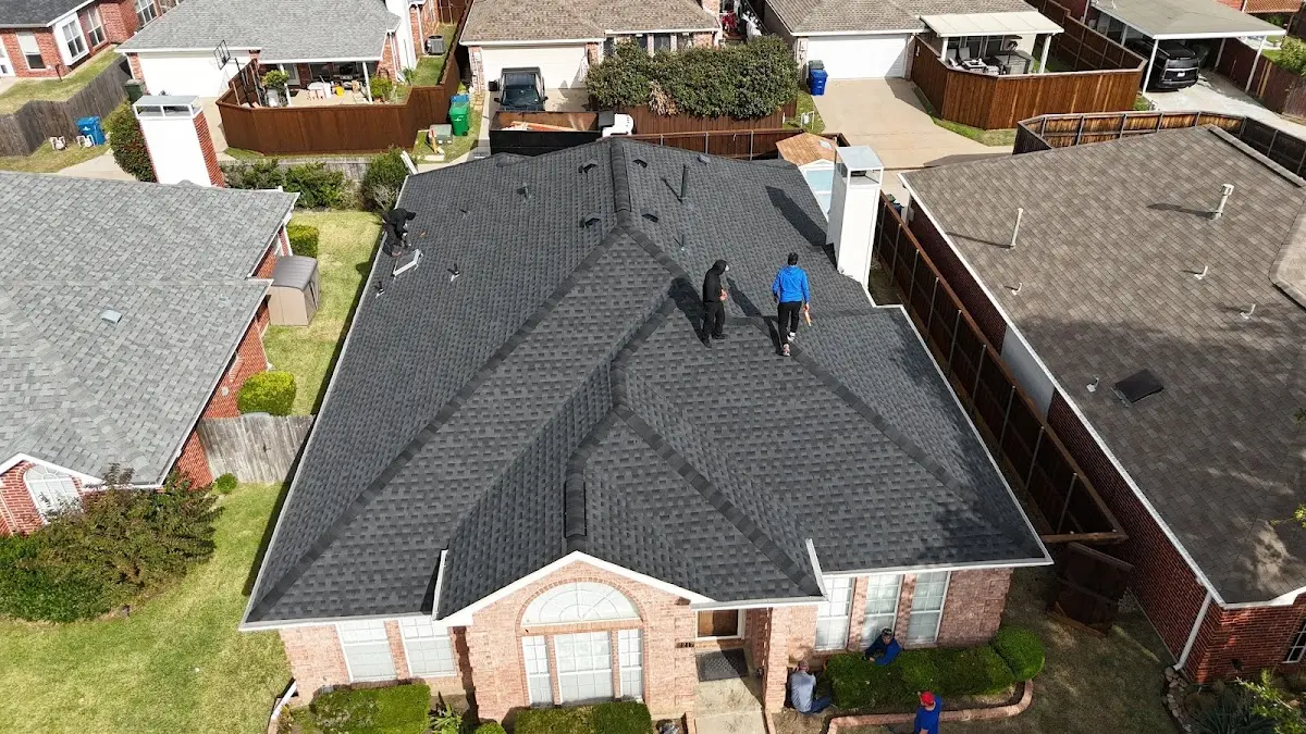 Slate & Tile Roof Repair work in progress on a Hughson property
